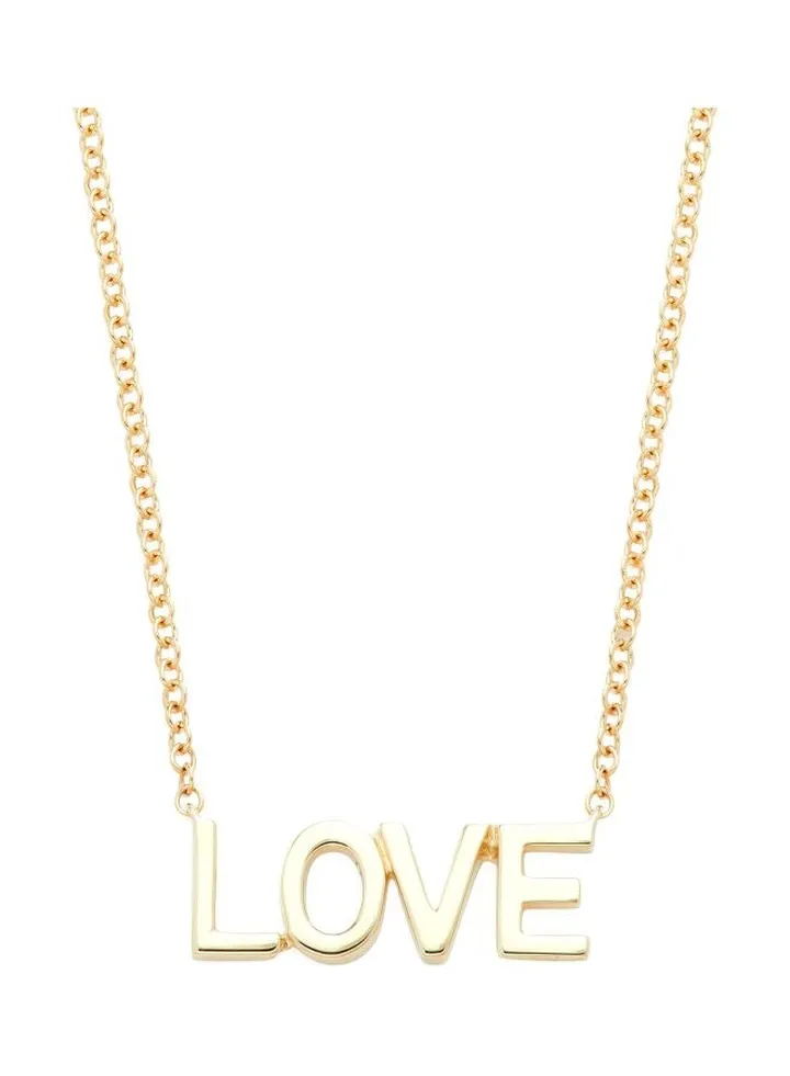 14K Yellow Gold Love Pendant Necklace for Women One Size