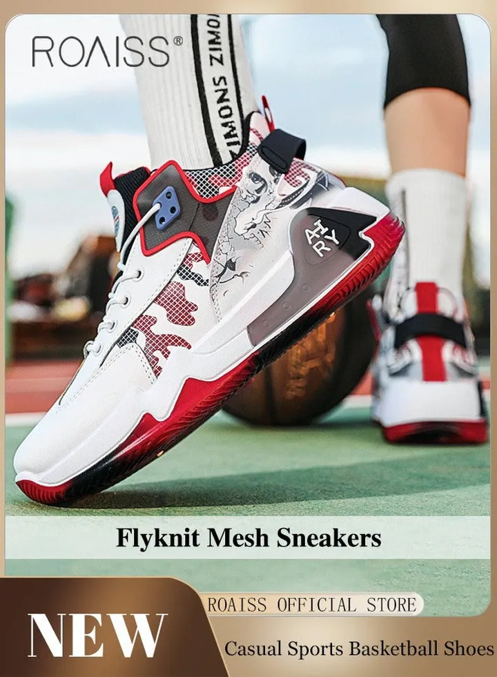 Men Casual Athletic Shoes Flyknit Mesh Men Basketball Shoes Men Lightweight Breathable Comfortable Running Shoes