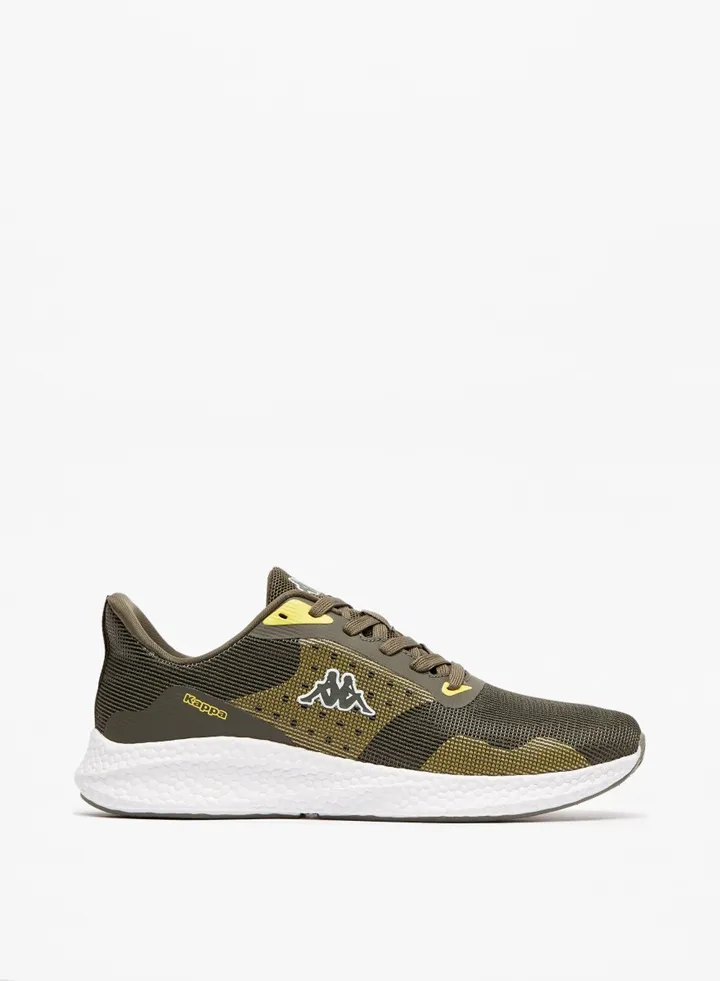 Men's Logo Detail Textured Lace Up Sports Shoes