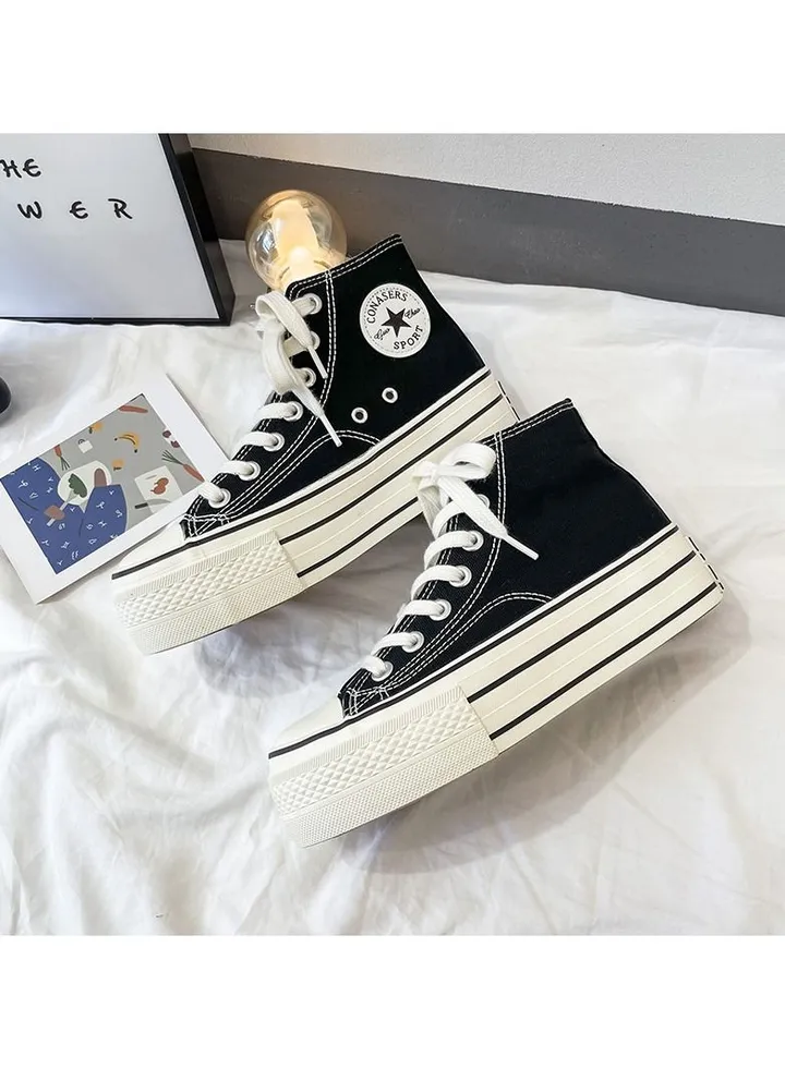 Classic All Star Sneakers Black Increase Height Shoes