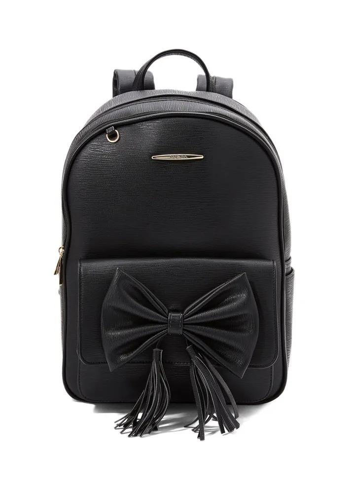 Faux Leather Backpack Black