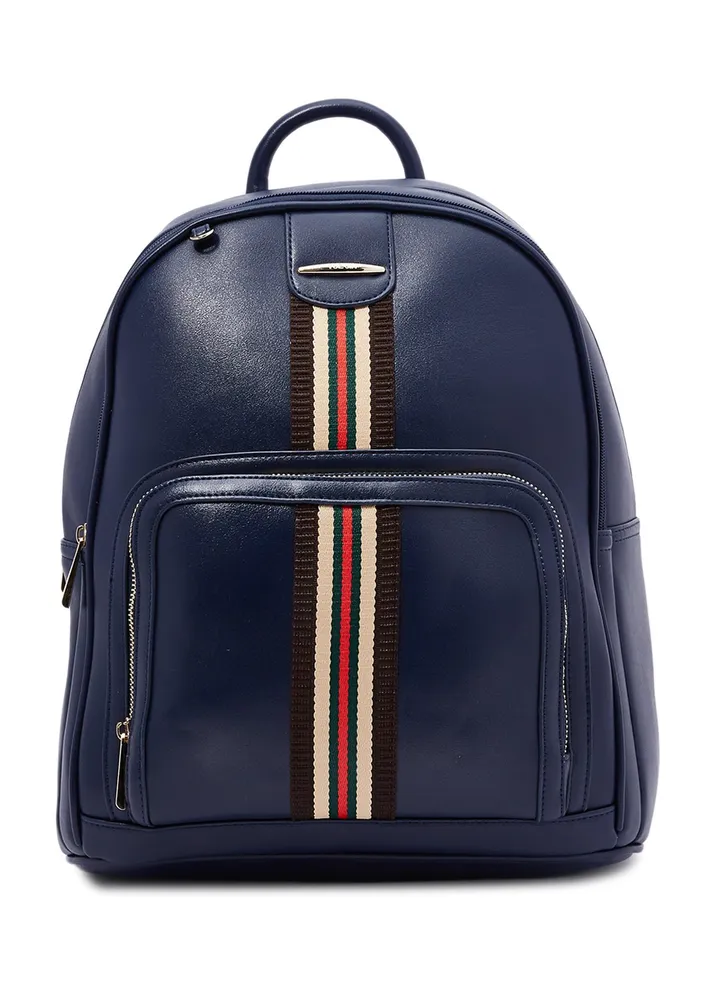 Faux Leather Fashion Backpack Blue