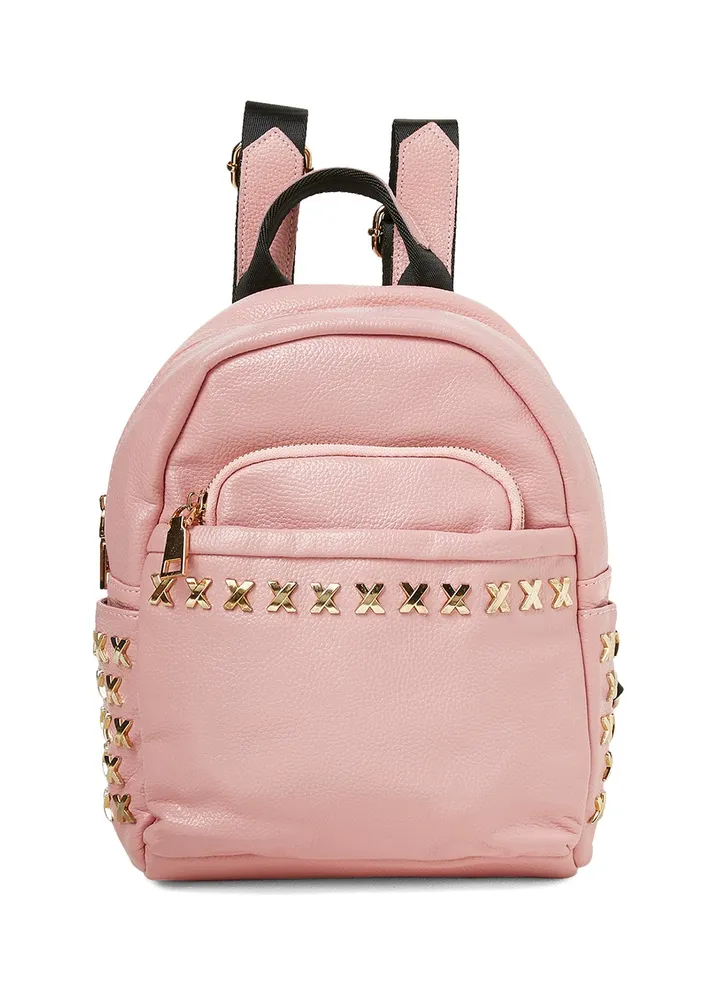 Faux Leather Backpack Pink