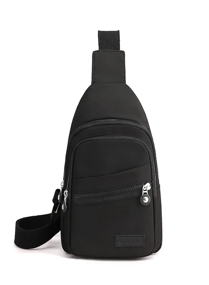 Sling Bag Backpack, Anti Theft Chest Shoulder Bag Crossbody Gym Daypack with Earphone Hole for Outdoor Cycling Travel Hiking Men Women(BLACK)