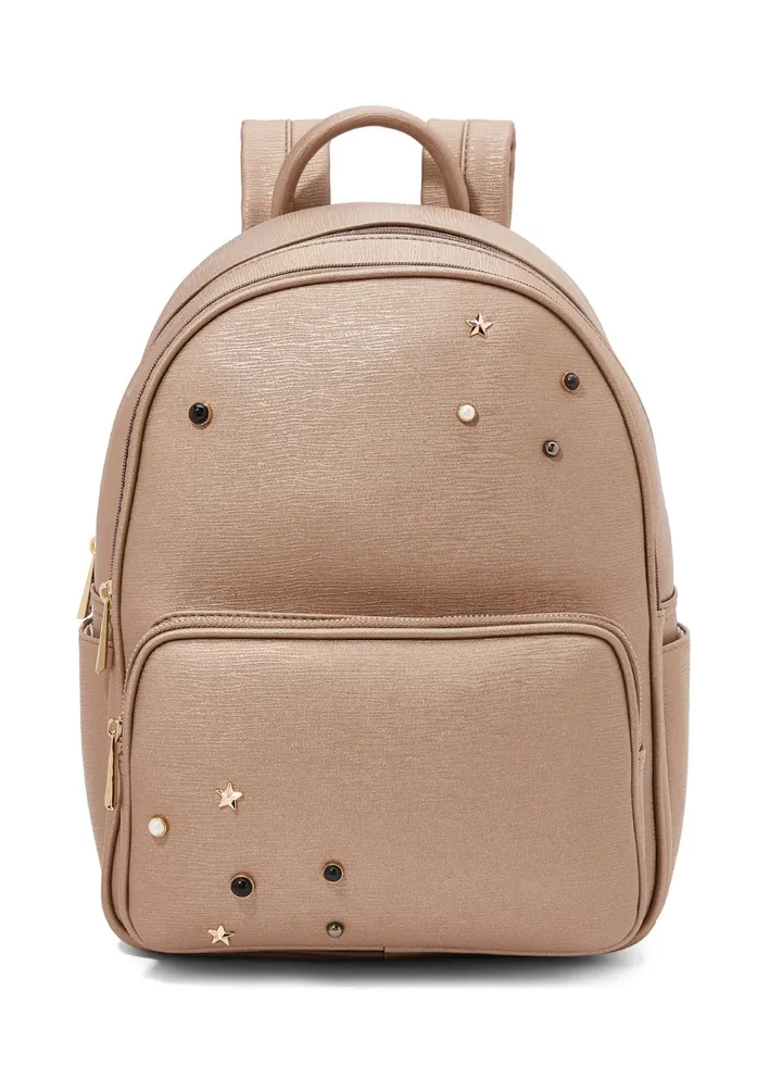 Faux Leather Backpack Gold