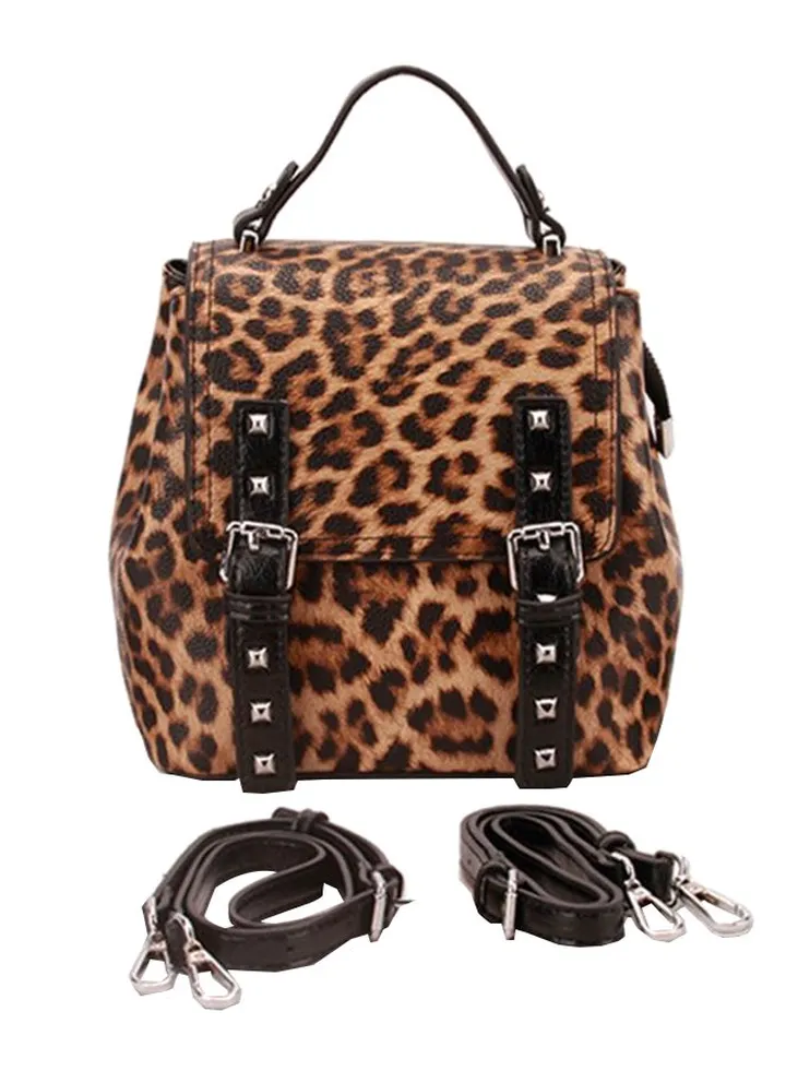Adjustable Strap Backpack Leopard
