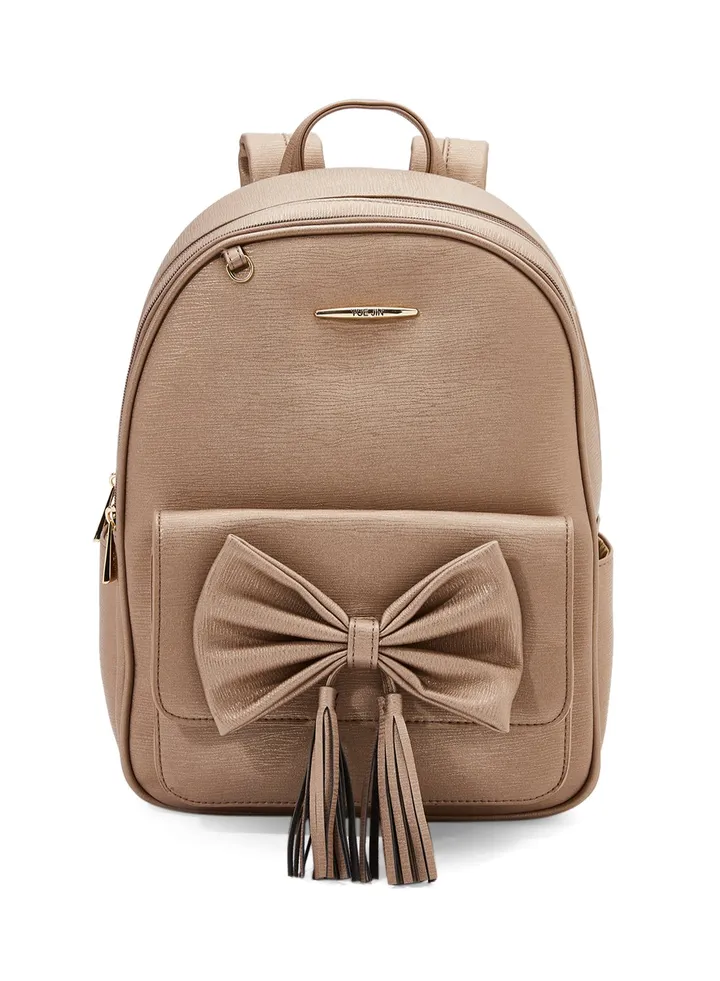 Faux Leather Backpack Gold
