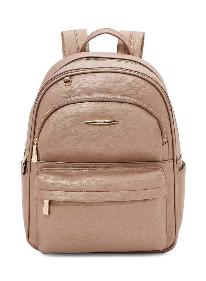 Faux Leather Backpack Gold
