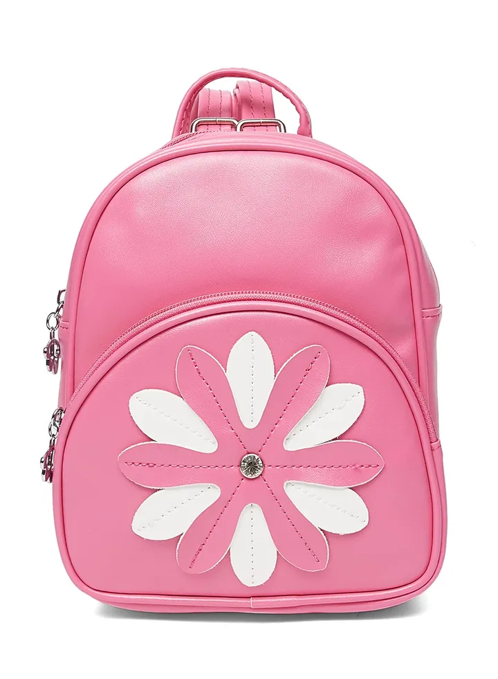 Faux Leather Fashion Backpack Pink