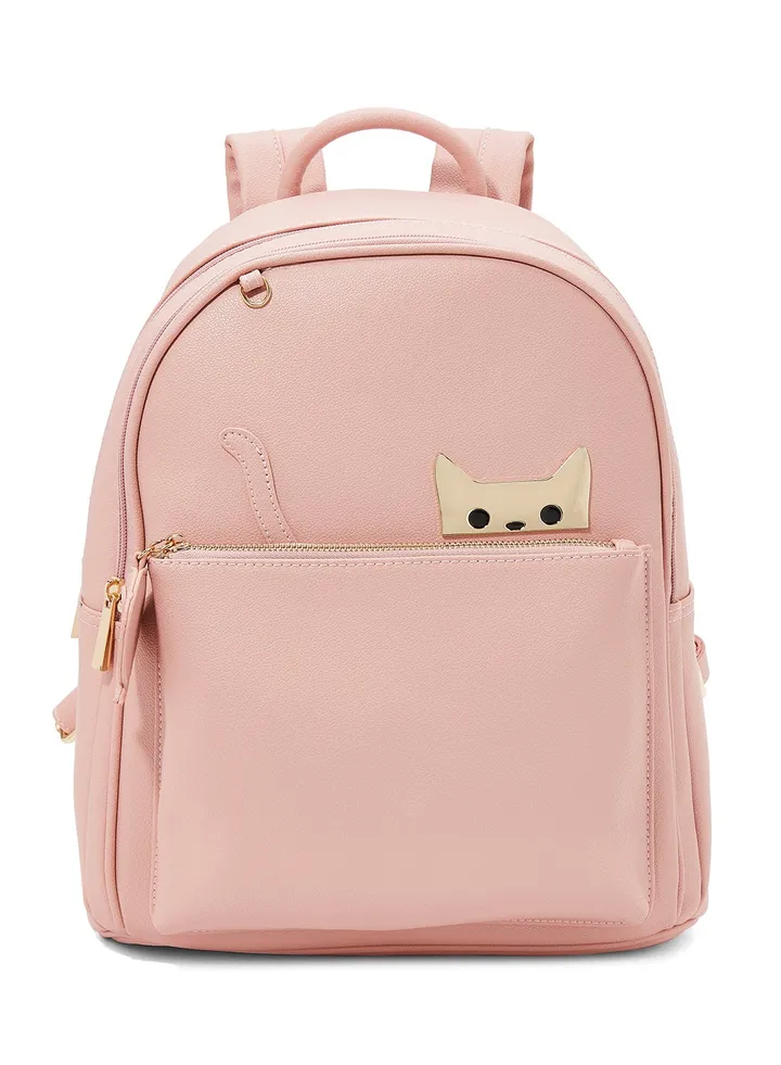 Faux Leather Backpack Pink