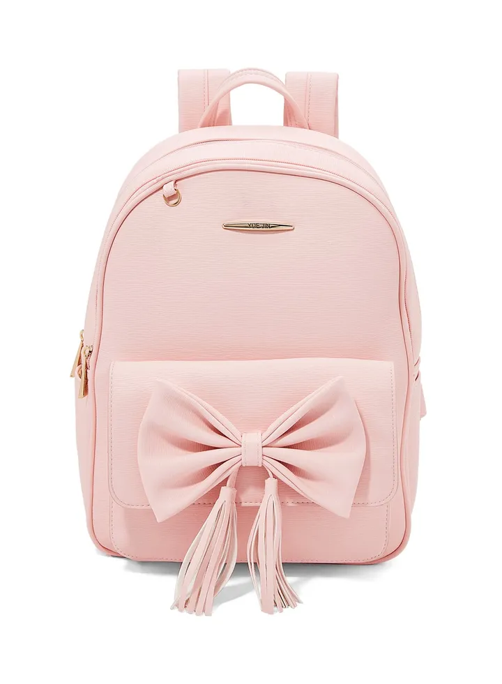 Faux Leather Backpack Pink