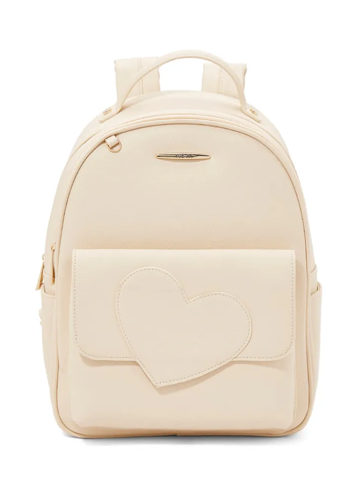 Faux Leather Backpack Beige