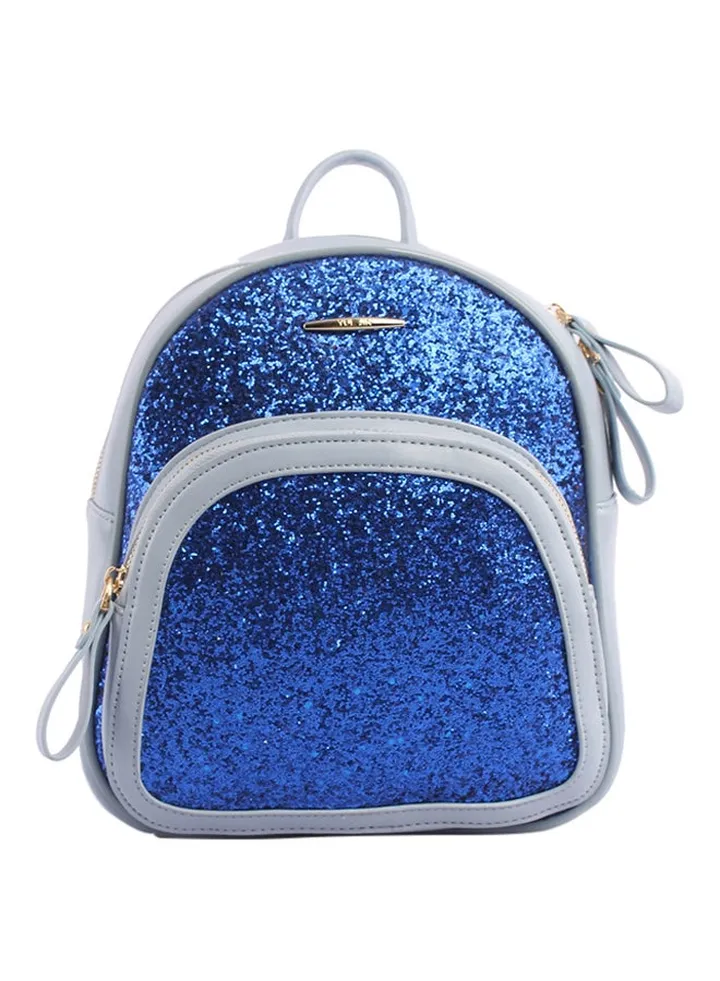 Leather Backpack Blue