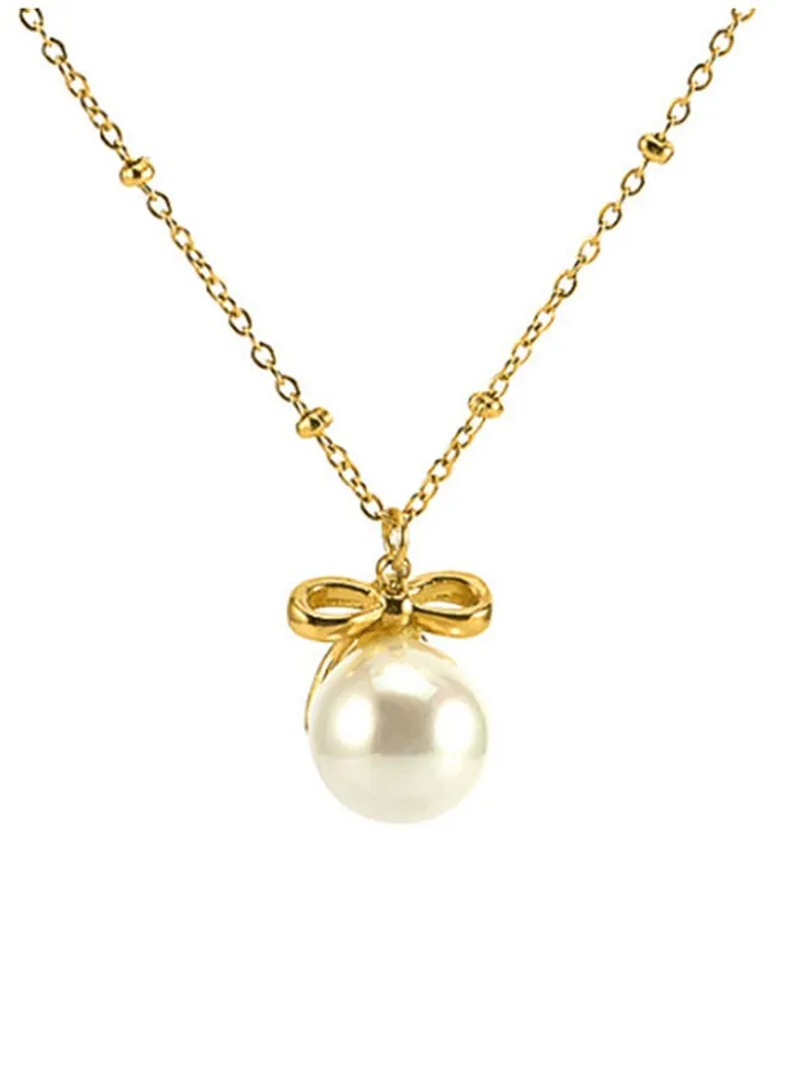 Women's Stainless Steel Gold Necklace - LC.N.01232.180