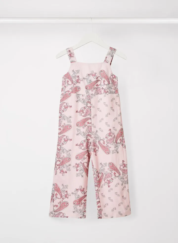 Girls Paisley Print Jumpsuit Pink