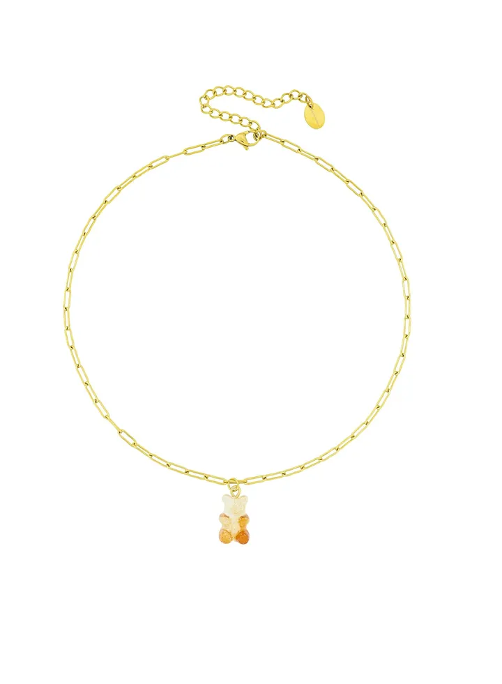 Bella Gummy Bear Necklace Honey/Gold Plated