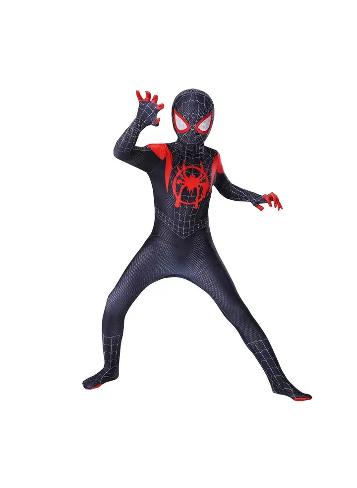 Kids Miles Morales Costume Spiderman Cosplay Jumpsuit