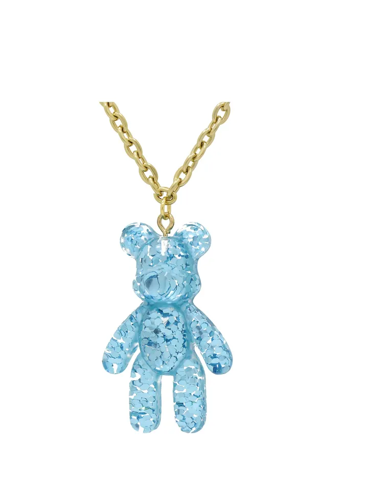 Teddy Bear Ocean Blue Necklace