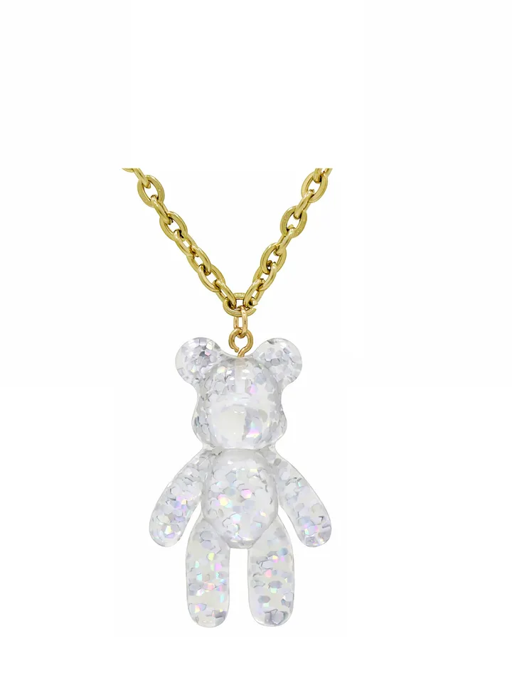 Teddy Bear White Necklace