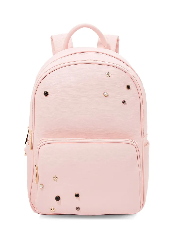 Faux Leather Backpack Pink