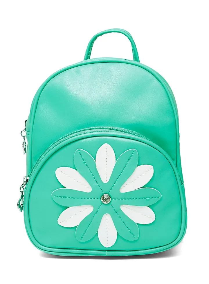 Faux Leather Fashion Backpack Green