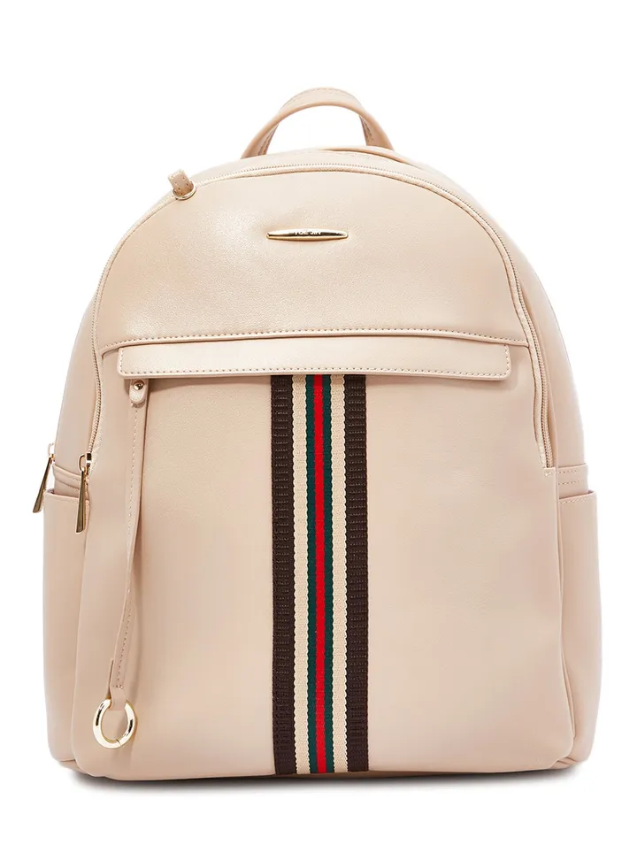 Faux Leather Fashion Backpack Apricot
