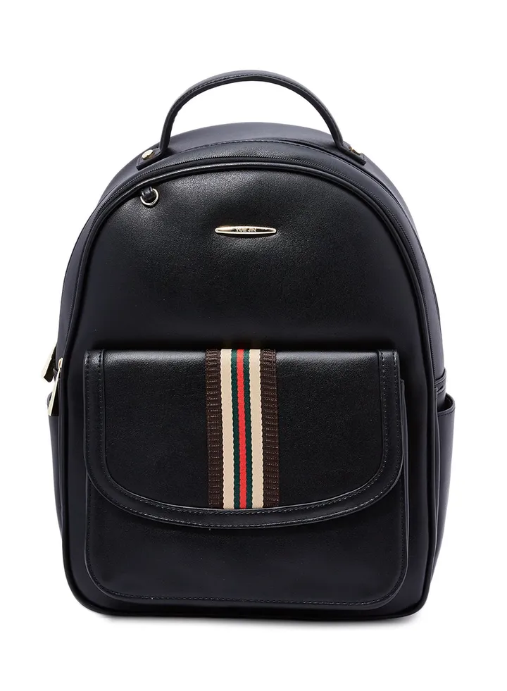 Classic Striped Backpack Black