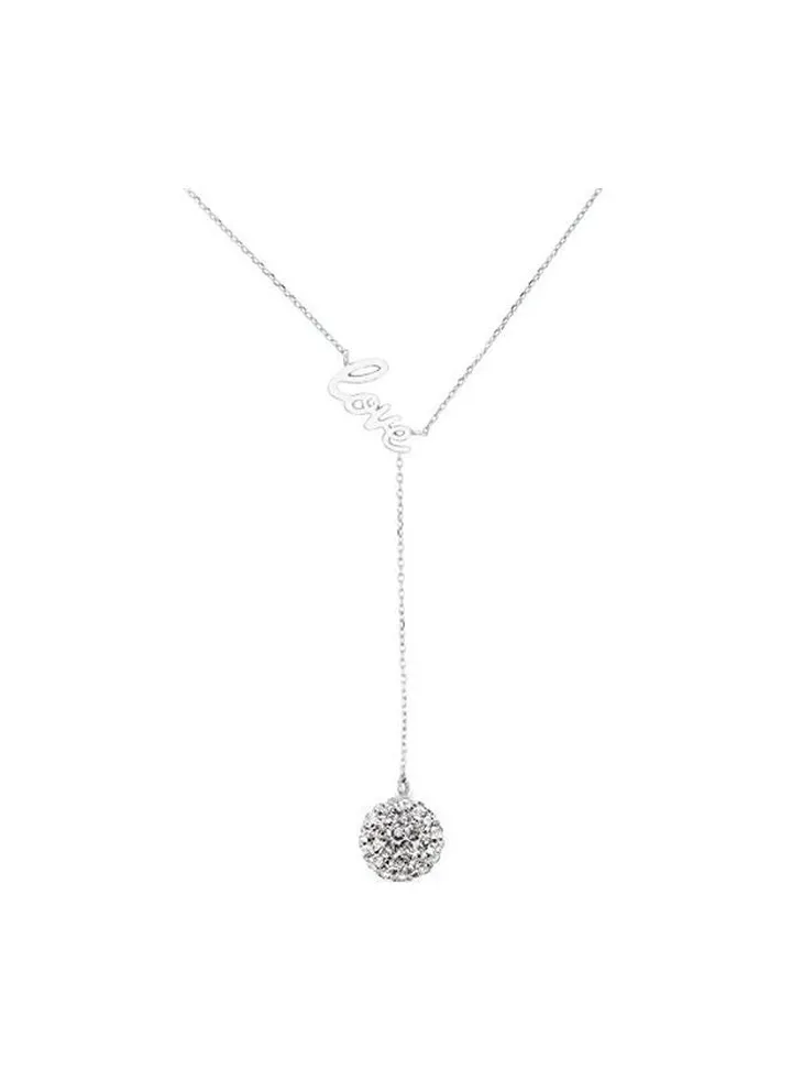 925 Sterling Silver Swarovski Studded Y Necklace