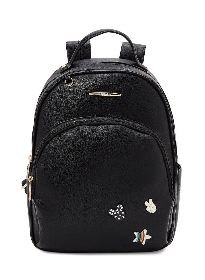 Faux Leather Backpack Black