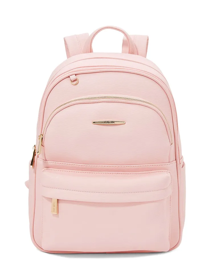 Faux Leather Backpack Pink