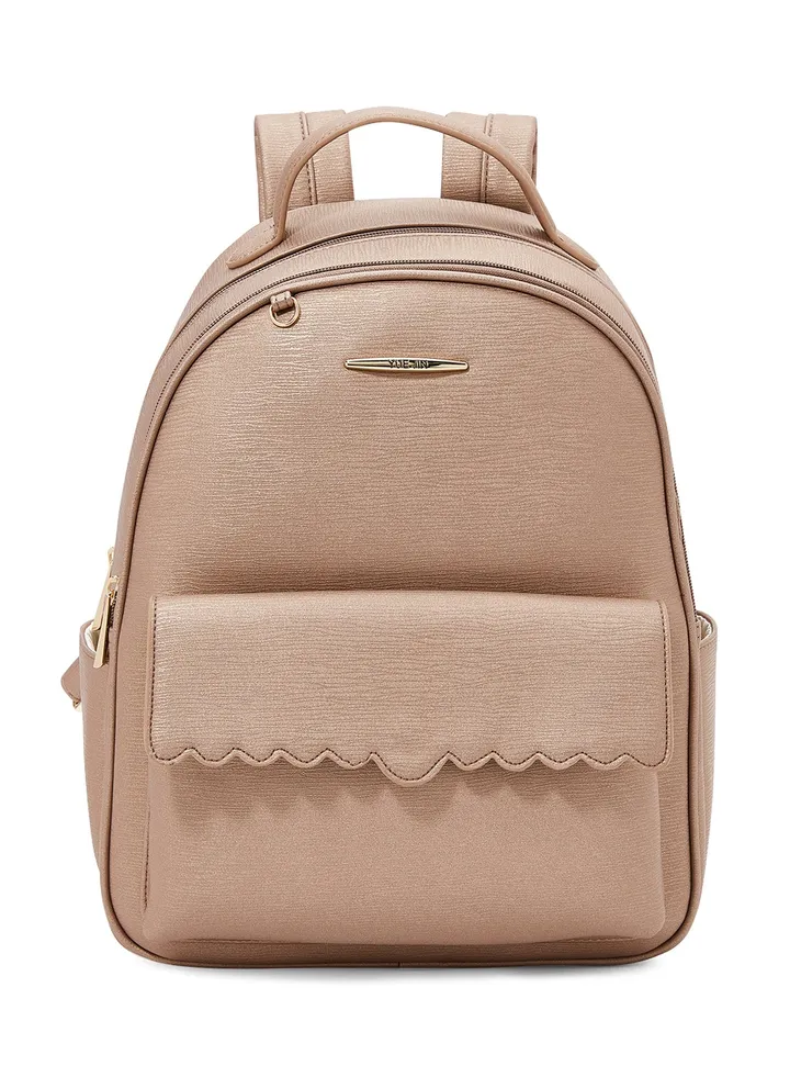 Faux Leather Backpack Gold