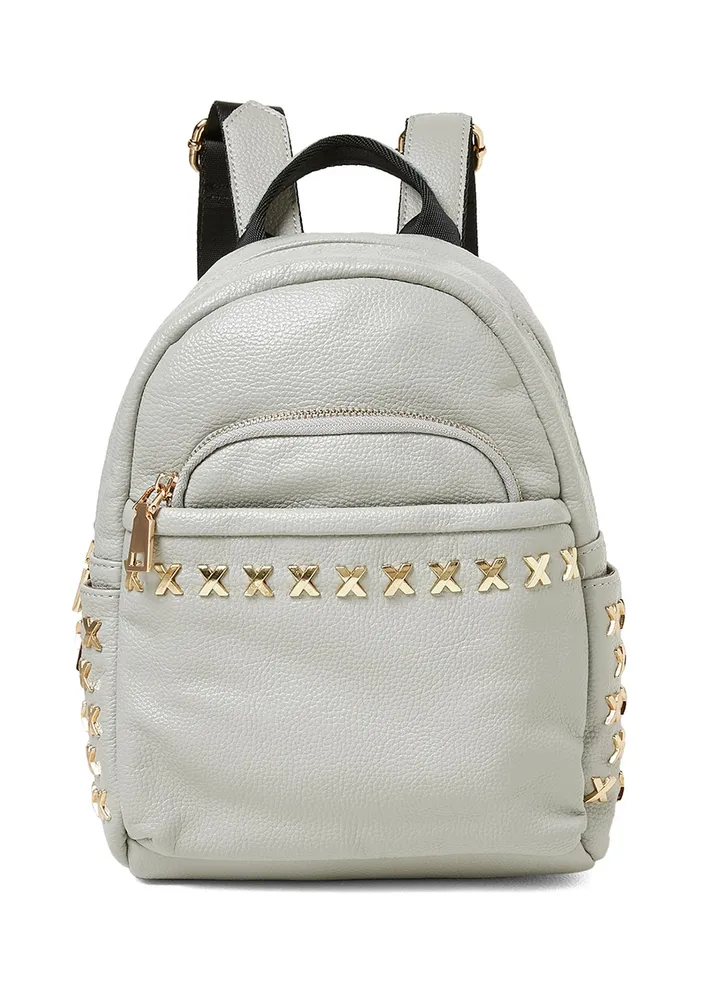 Faux Leather Backpack Grey
