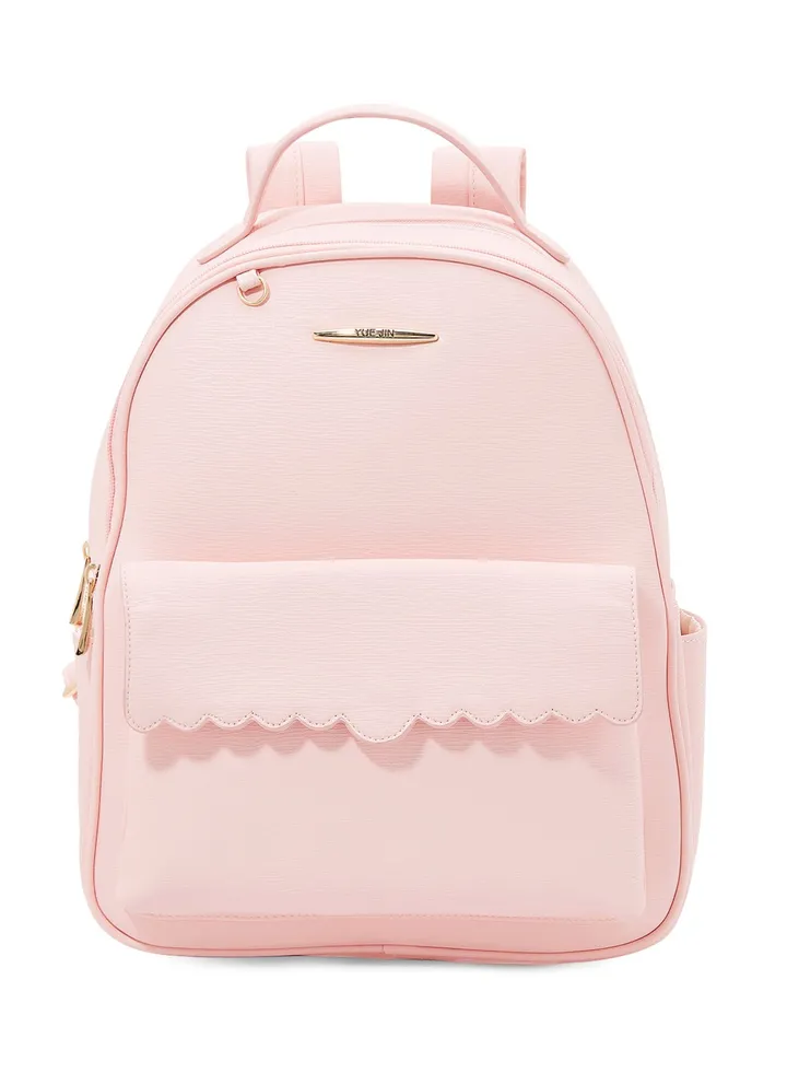 Faux Leather Backpack Pink
