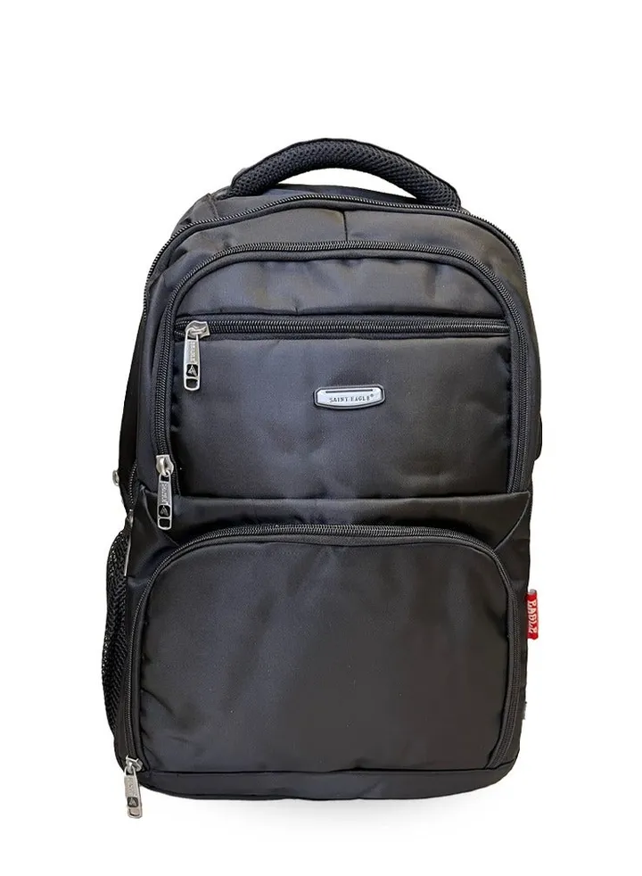 Backpack with USB Charging Port, Travel Business Work Bag College Computer Bag for Men Women, Black