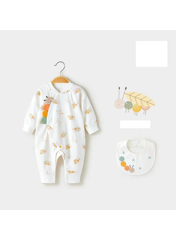Baby Cotton Cute Long Sleeve Cartoon Jumpsuit With Bib