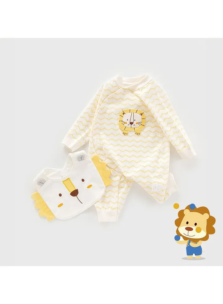 Baby Unisex Cotton Cozy Cute Jumpsuit With Bib