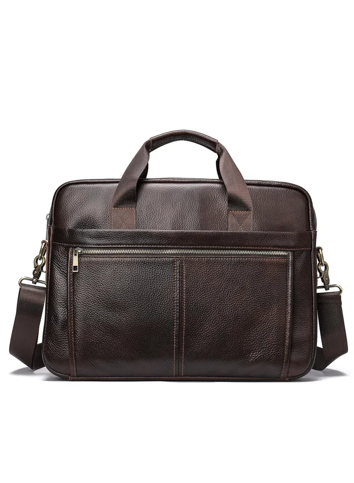 New Fashion Men's Briefcases Men Genuine Leather Business Bags Retro Messenger Bags First Layer Leather Laptop Bags Dropshipping