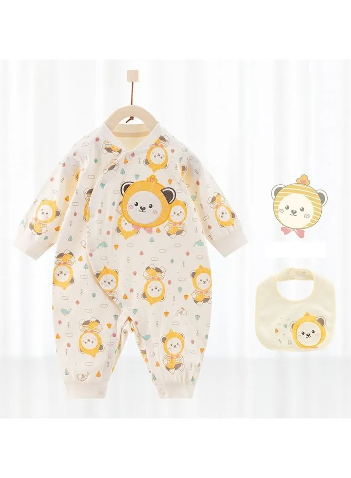 Baby Unisex Cotton Cozy Cute Jumpsuit With Bib