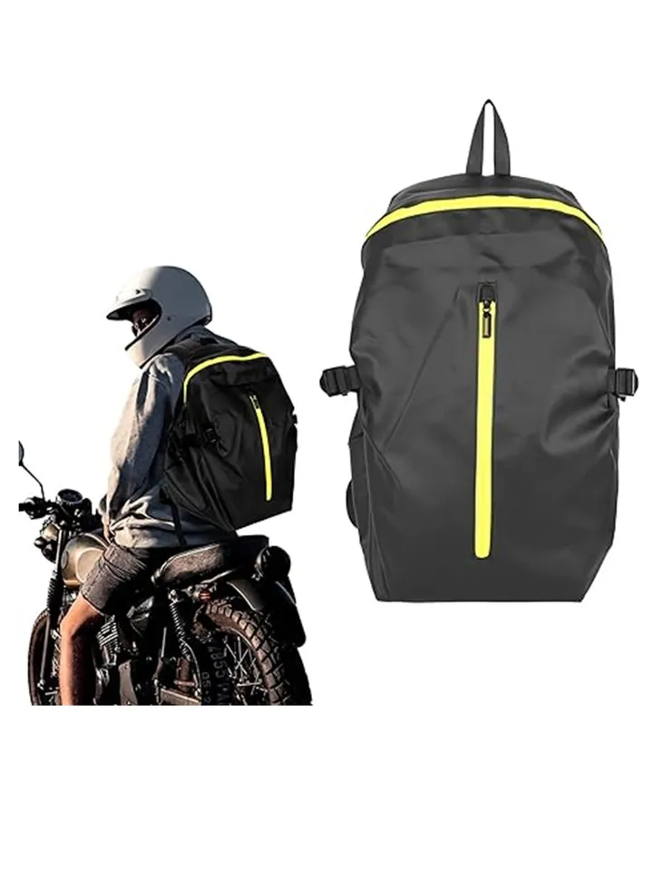 Motorcycle Helmet Backpack, Waterproof Riding Holder Storage Bag, Large Capacity Cycling Bag for Outdoor Travel Sports, 1 Pcs, Black