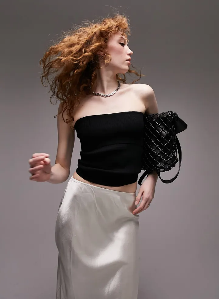 Bardot Knitted Crop Top