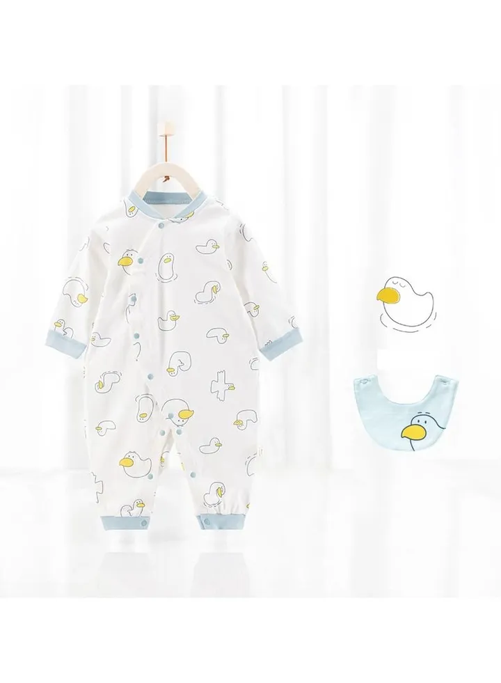 Baby Unisex Cotton Cozy Cute Jumpsuit With Bib