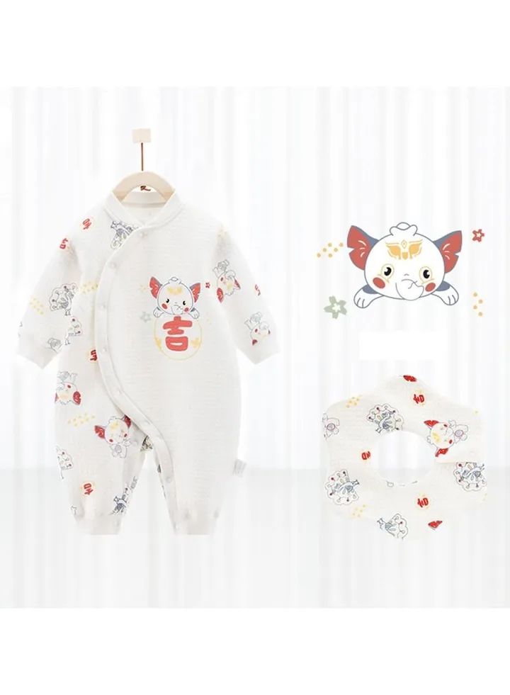 Baby Cotton Casual And Comfortable Jumpsuit With Bib
