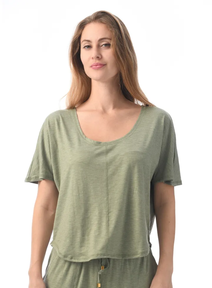 Elegant and Comfortable Loungewear Top Olive