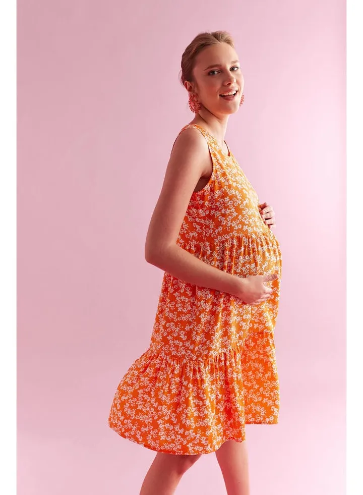 Woman Strappy Maternity Dress