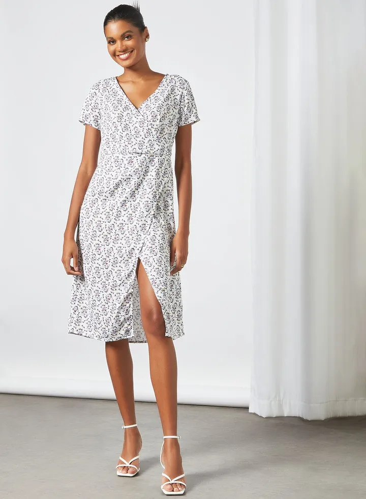 Floral Print Dress White