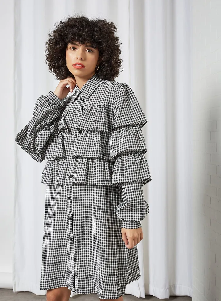 Gyrali Shirt Dress Bright White/Black