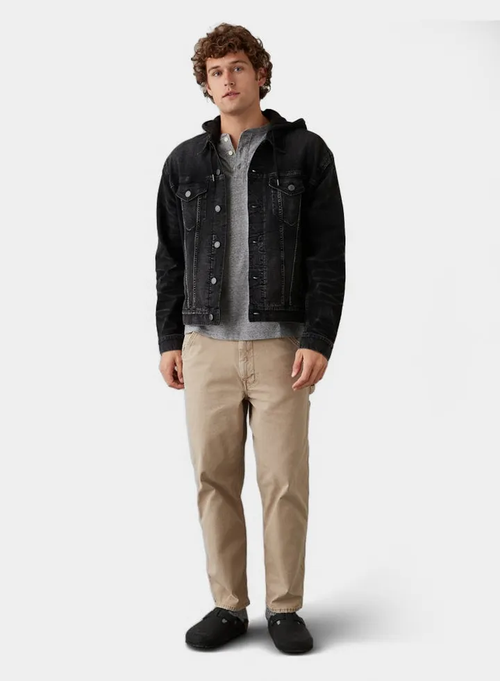 AE Hooded Denim Trucker Jacket