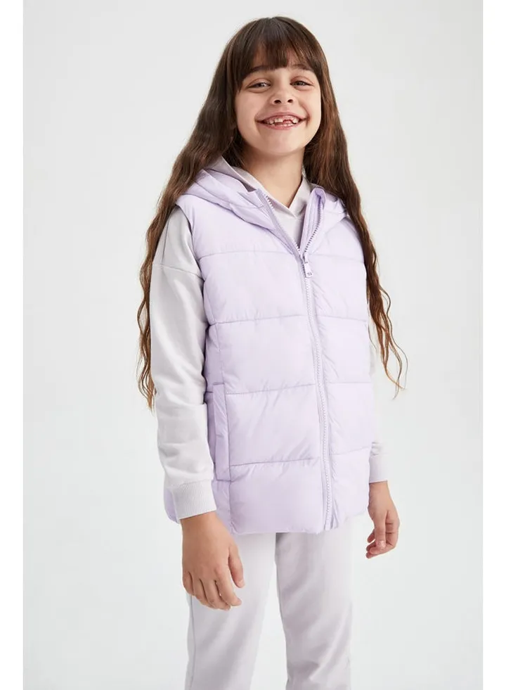 Girl Regular Fit Hooded Long Sleeve Vest