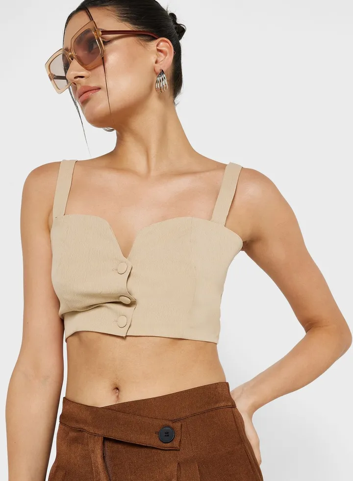 Cropped Strappy Corset Top
