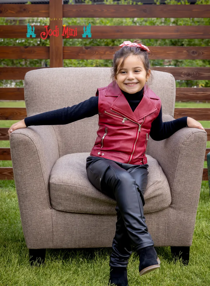 Girls Leather Vest